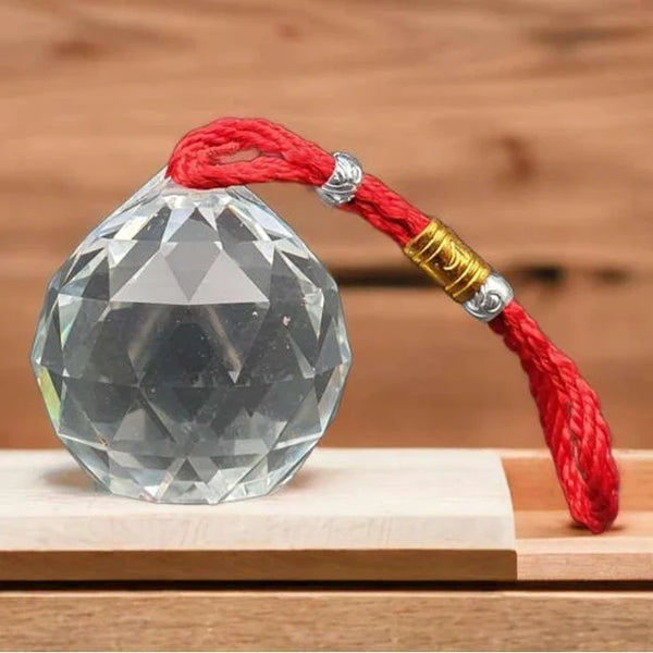 Crystal Ball for Vastu Hanging, Feng Shui Clear Crystal Balls for Good Luck and Prosperity, Sun Catcher Crystal Prism Ball Decor Gift for Positive Energy (40mm)