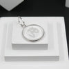 Engraved Om Sphatik Locket For Men And Women,Original Sfatik Silver Plated Coin Shape Pendant For Neck,Small Size White Om Sphatik Yantra Pendant Boys Girls(20g)