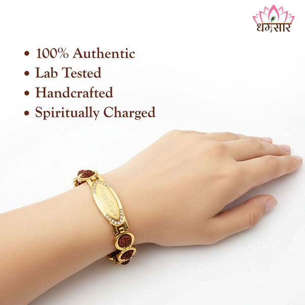 Om Namah Shivay Bracelet with Natural Rudraksha Beads