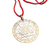 Small Size Shree Yantra Pendant For Men Women,Original Certified Asli Ashtadhatu Golden Shri Yantram Locket For Neck,Designer Spiritual Chakra With Red Necklace