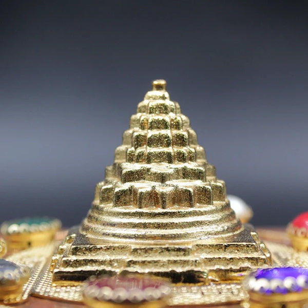 Maha Meru Shree Yantra with Chowki,Meru Yantra for Puja & Spiritual Practice