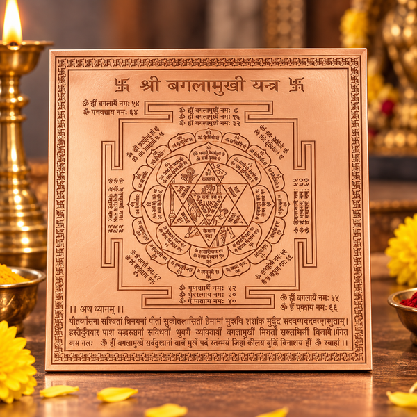 Premium Quality Shree Baglamukhi Yantra - Copper Engraved Yantra | श्री बगलामुखी यंत्र