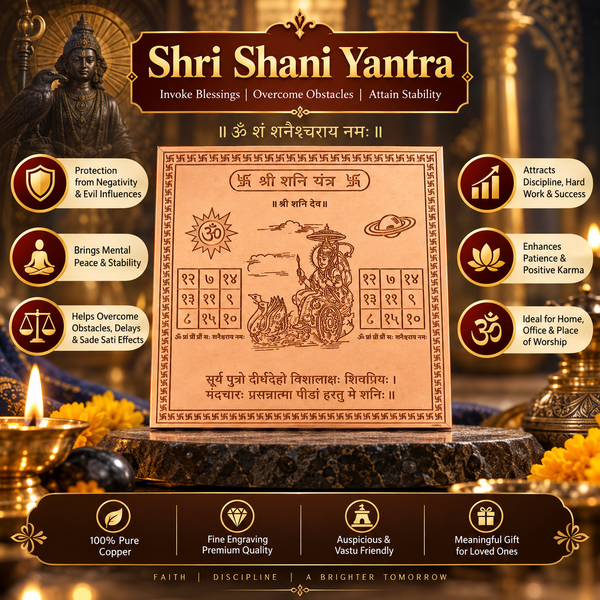 Premium Quality Shri Shani Yantra - Copper Engraved Yantra | श्री शनि यंत्र