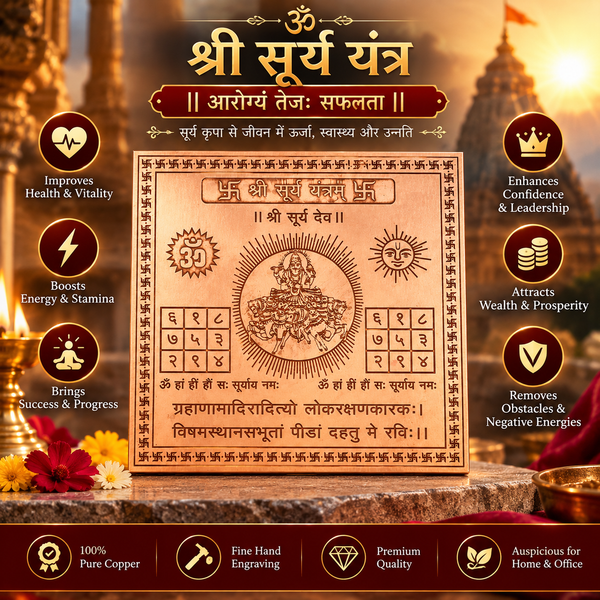 Premium Quality Shri Surya Yantra - Copper Engraved Yantra | श्री सूर्य यंत्र
