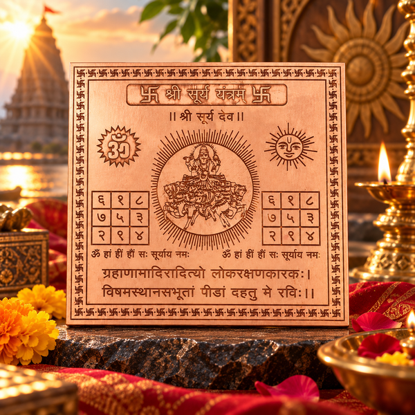 Premium Quality Shri Surya Yantra - Copper Engraved Yantra | श्री सूर्य यंत्र