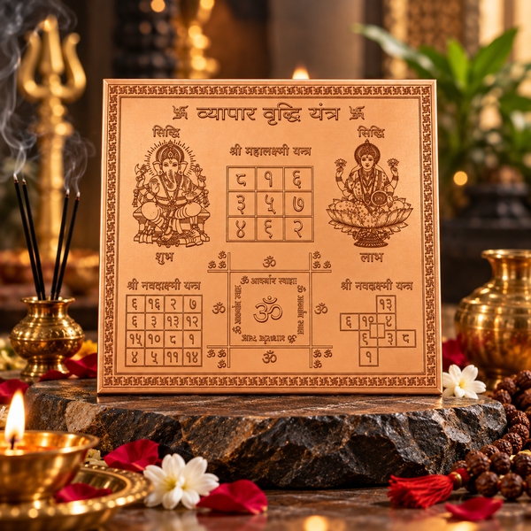 Premium Quality Vyapar Vridhi Yantra - Copper Engraved Yantra | Copper Yantra For Business | व्यापार वृद्धि यंत्र