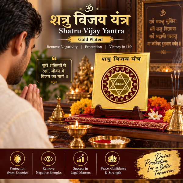 Shatru Vijay Yantra | Gold Plated Yantra for Protection | Dharmsaar