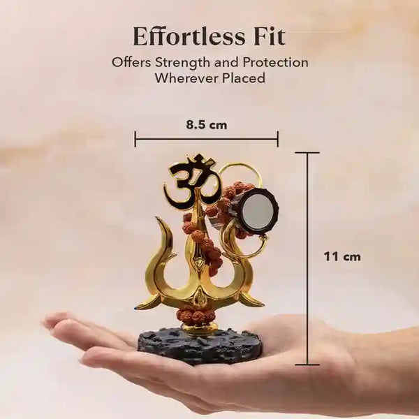 Shiva Shakti Trishul With Rudraksha Statue