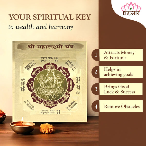 Shree Mahalakshmi Yantra (Multicolor 3x3)