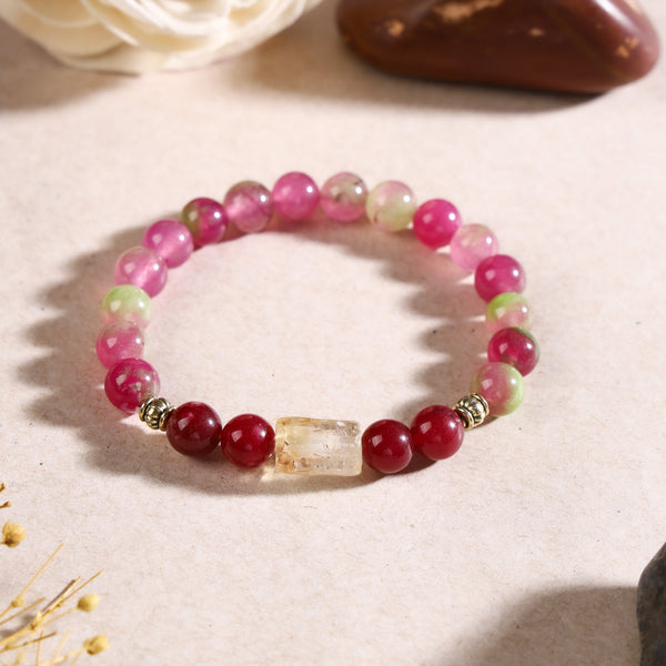 Aries Rashi Bracelet with Red Beads