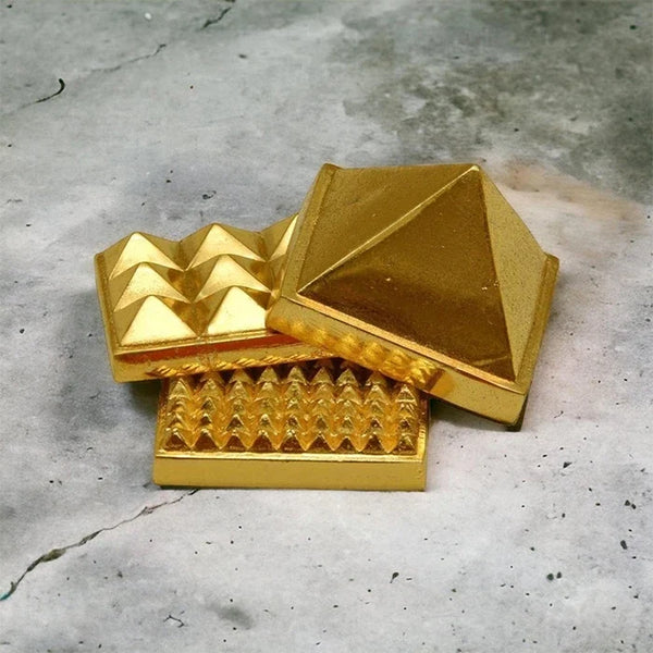3 Layered Vastu Pyramid | 2 Inches Feng Shui Pyramid | Metal Pyramid 3 Layered Suitable for Table in Home & Office