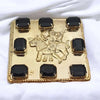 Energized Rahu Yantra Plate For Home Business Good Luck,Original Rahu Yantra Golden Plated Black Color Stone Set For Pooja vastu With Square Shape Box