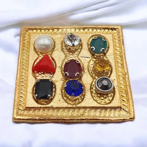 Effective Multicolor Navratna Yantra Stone Plate For Pooja