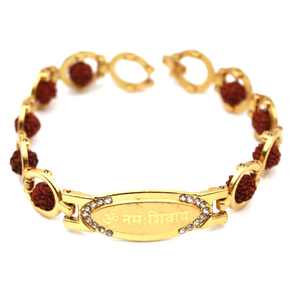 Om Namah Shivay Bracelet with Natural Rudraksha Beads