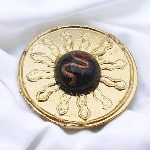 Original Kaal Sarp Stone Yantra for Pooja,Energized Devotion Kaal Sarp Dosh, Nivaran Yantra,Golden Plated Kaal Sarp Pocket Size Yantram for Worship