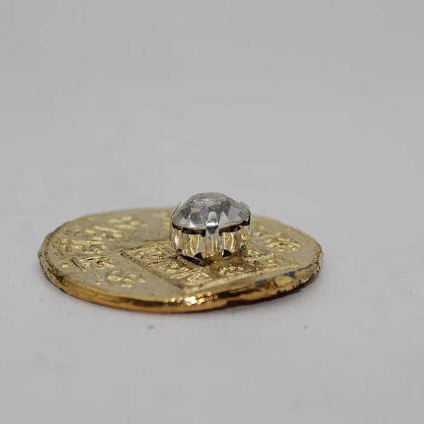 Energized Shukra Yantra Stone for Pooja,Original Shree Shukra Yantra Circular Plate with Small Size Stone,Pure Copper Shukra Yantram Numerology for Good Luck
