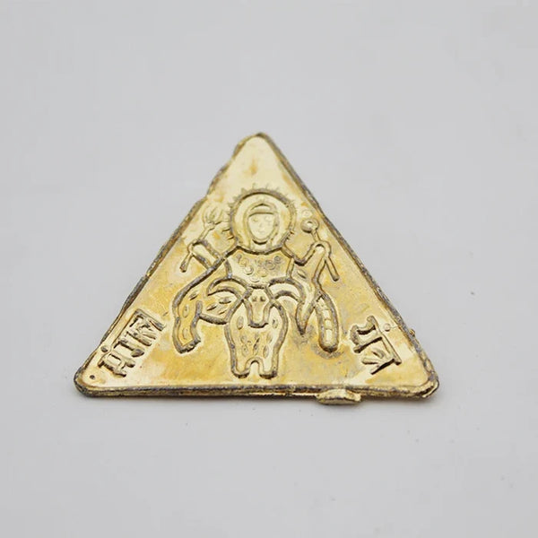 Small Size Triangular Mangal Yantra Stone For Home,Original Copper Plated Yantram For Wallet,Natural Moonga Italian Red Coral Stone,Mangal Magalik Dosh Nivaran