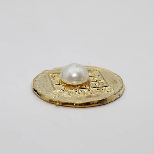 Shree Chandra Yantra With Moti Pearl Stone Gold Plated For Pooja,Original Chandrakanta Stone Vastu For Wallet,Moon White Yantra Stone Business Good Luck