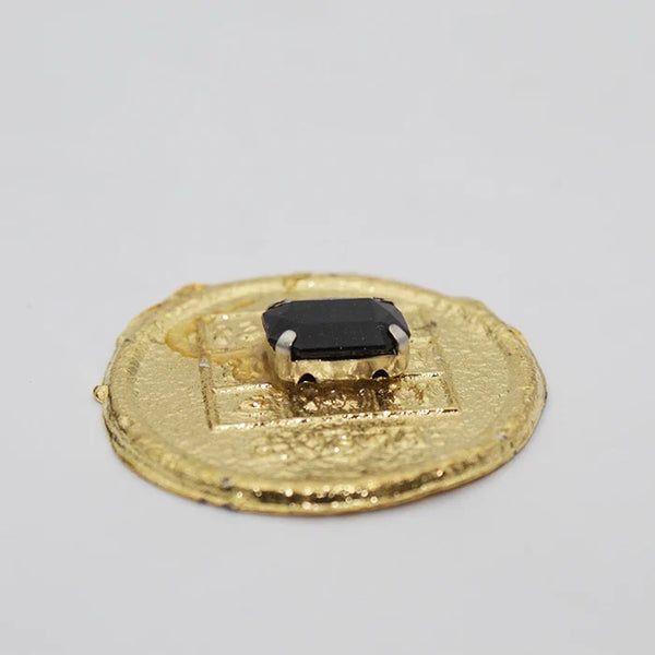 Effective Rahu Yantra Plate For Home Business Good Luck,Original Rahu Yantra Golden Plated Black Color Stone Set For Pooja vastu Circular Shape Yantram