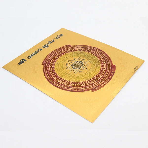 Original Multicolor Golden Plated Shree Akshay Kuber Copper Yantra