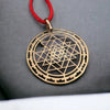 Small Size Shree Yantra Pendant For Men Women,Original Certified Asli Ashtadhatu Golden Shri Yantram Locket For Neck,Designer Spiritual Chakra With Red Necklace