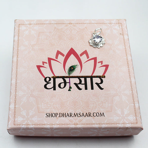 Zarkan Stylish Single Stone Silver Coated Locket