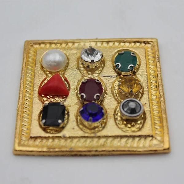 Effective Multicolor Navratna Yantra Stone Plate For Pooja