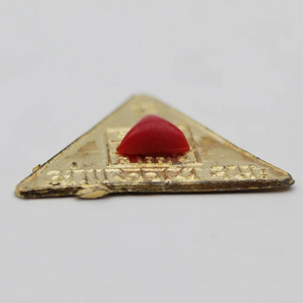 Small Size Triangular Mangal Yantra Stone For Home,Original Copper Plated Yantram For Wallet,Natural Moonga Italian Red Coral Stone,Mangal Magalik Dosh Nivaran