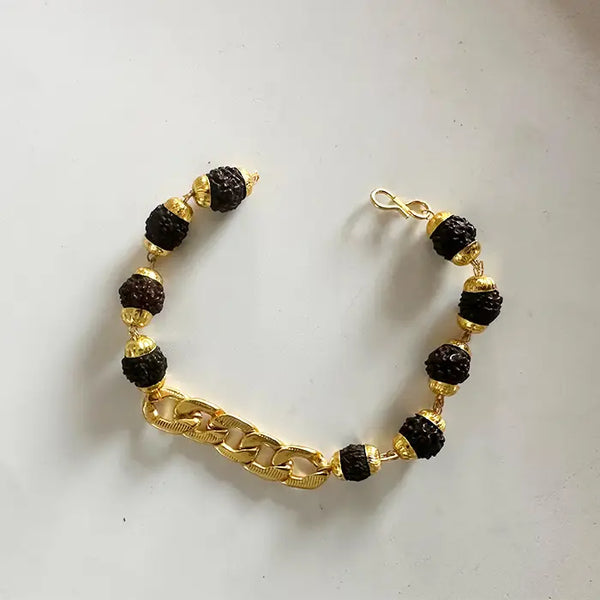 Black Rudraksha Chain Bracelet