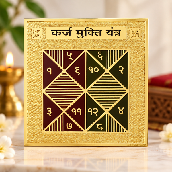 Gold Plated Karz Mukti Yantra – Sacred Yantra for Financial Stability & Devotional Practice