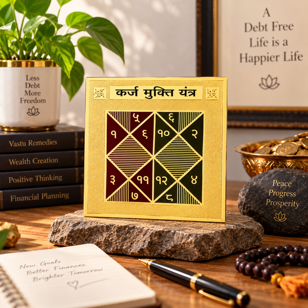 Gold Plated Karz Mukti Yantra – Sacred Yantra for Financial Stability & Devotional Practice