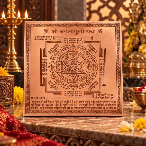 Premium Quality Shree Baglamukhi Yantra - Copper Engraved Yantra | श्री बगलामुखी यंत्र