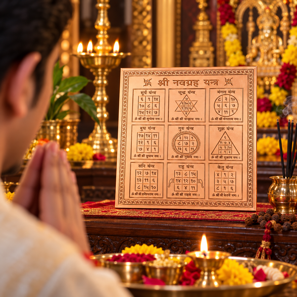 Premium Quality Shree Navgrah Copper Yantra
