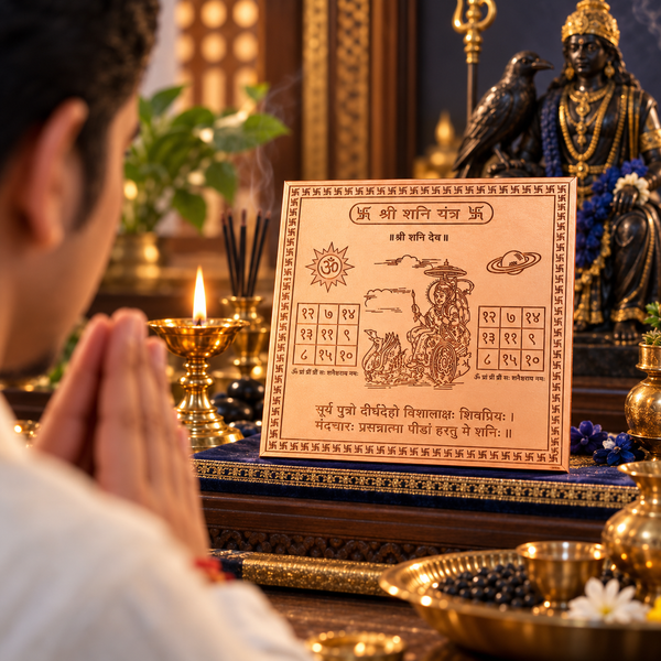 Premium Quality Shri Shani Yantra - Copper Engraved Yantra | श्री शनि यंत्र