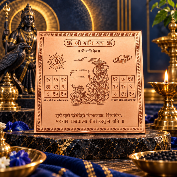 Premium Quality Shri Shani Yantra - Copper Engraved Yantra | श्री शनि यंत्र