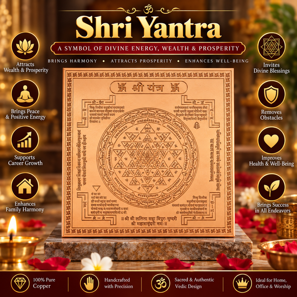 Premium Quality Shri Yantra - Copper Engraved Yantra l श्री यंत्र