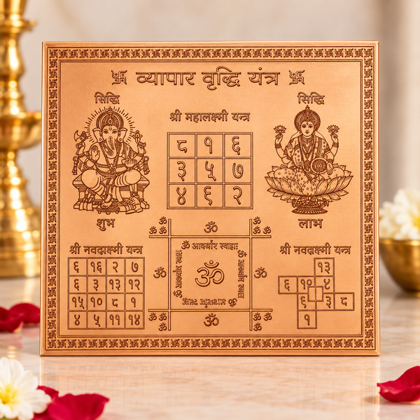 Premium Quality Vyapar Vridhi Yantra - Copper Engraved Yantra | Copper Yantra For Business | व्यापार वृद्धि यंत्र