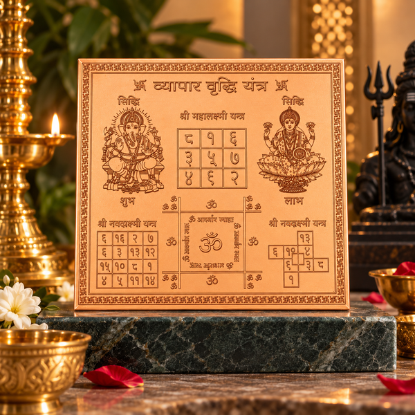 Premium Quality Vyapar Vridhi Yantra - Copper Engraved Yantra | Copper Yantra For Business | व्यापार वृद्धि यंत्र