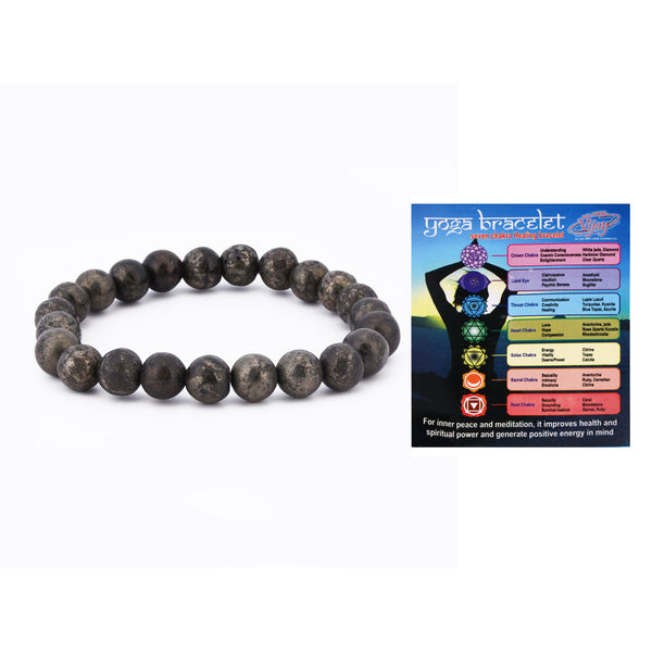 Pyrite Bracelet for Men and Women - Seven Chakra Healing Bracelet
