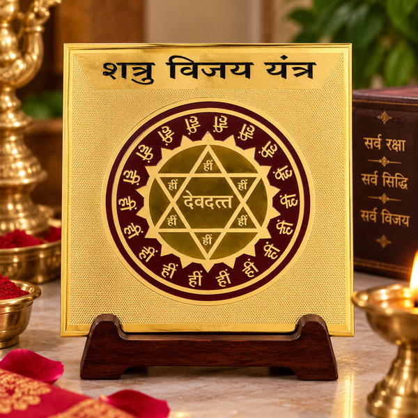 Shatru Vijay Yantra | Gold Plated Yantra for Protection | Dharmsaar