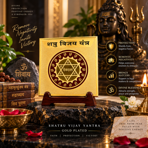 Shatru Vijay Yantra | Gold Plated Yantra for Protection | Dharmsaar