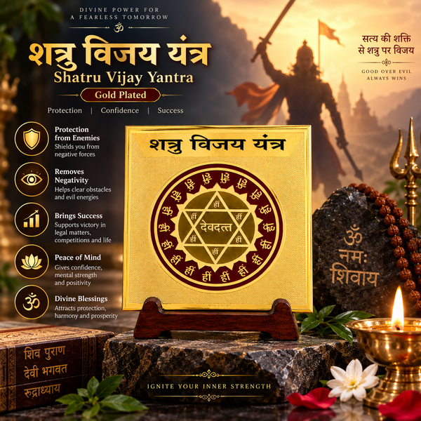 Shatru Vijay Yantra | Gold Plated Yantra for Protection | Dharmsaar
