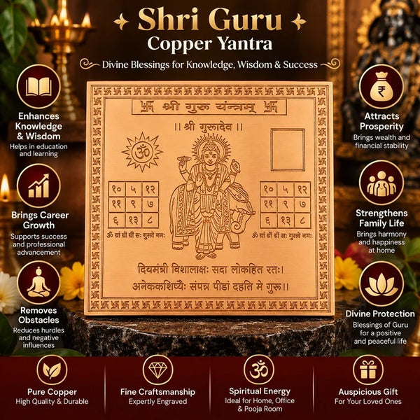 Premium Quality Shri Guru Copper Yantra